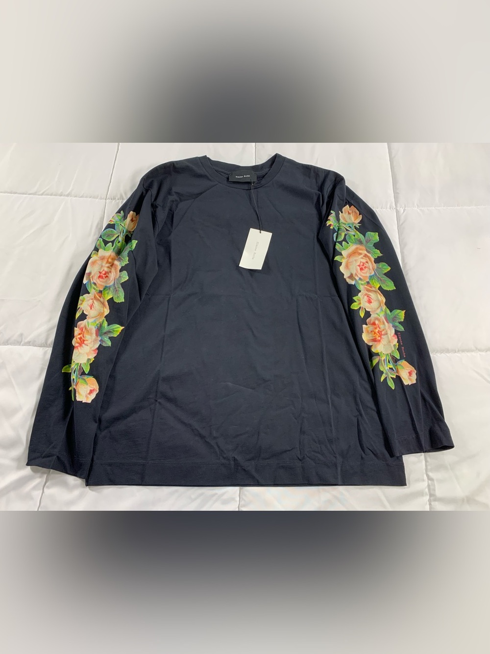 New Ssense Simone Rocha Rose Print long sleeve shirt size M